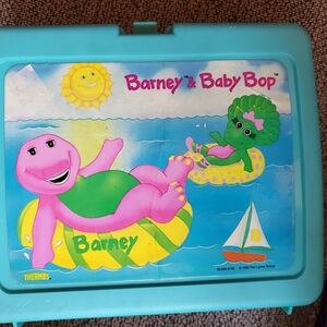 Thermos Barney & Baby Bop Toy Case - Blue and Pink
